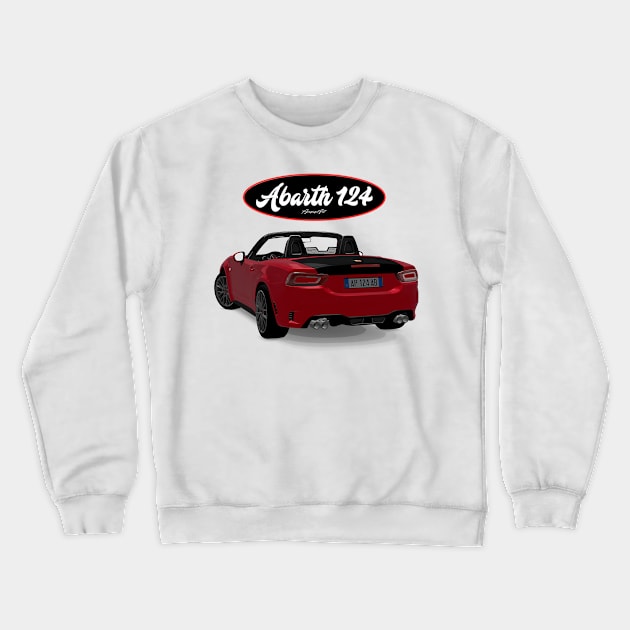 ABARTH 124 Rosso Back Crewneck Sweatshirt by PjesusArt